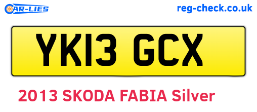 YK13GCX are the vehicle registration plates.