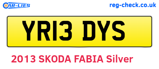 YR13DYS are the vehicle registration plates.