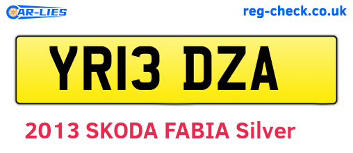 YR13DZA are the vehicle registration plates.