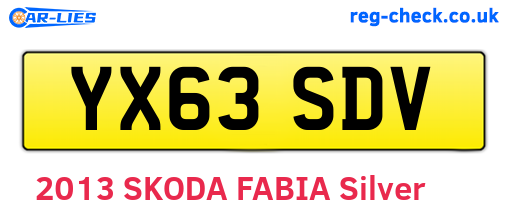 YX63SDV are the vehicle registration plates.