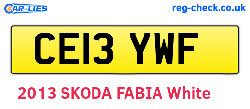 CE13YWF are the vehicle registration plates.