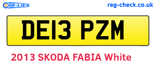 DE13PZM are the vehicle registration plates.