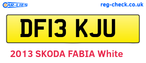 DF13KJU are the vehicle registration plates.