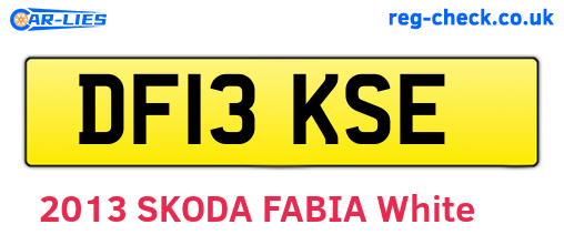 DF13KSE are the vehicle registration plates.