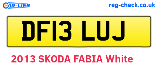 DF13LUJ are the vehicle registration plates.