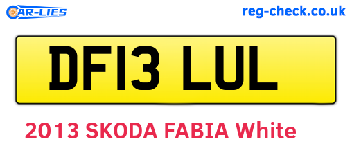 DF13LUL are the vehicle registration plates.