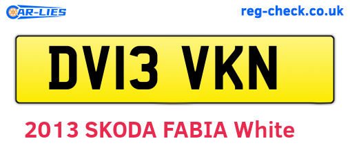DV13VKN are the vehicle registration plates.