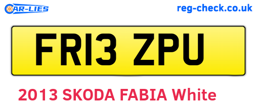 FR13ZPU are the vehicle registration plates.
