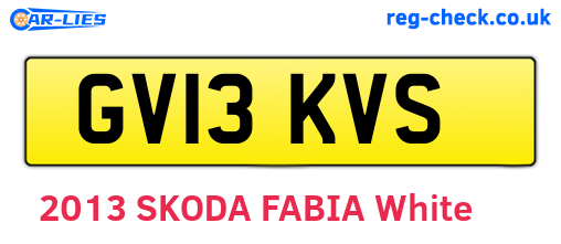 GV13KVS are the vehicle registration plates.