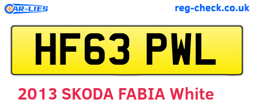 HF63PWL are the vehicle registration plates.