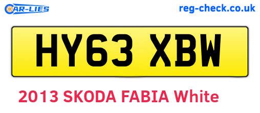 HY63XBW are the vehicle registration plates.