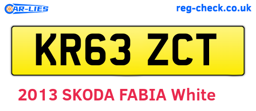 KR63ZCT are the vehicle registration plates.