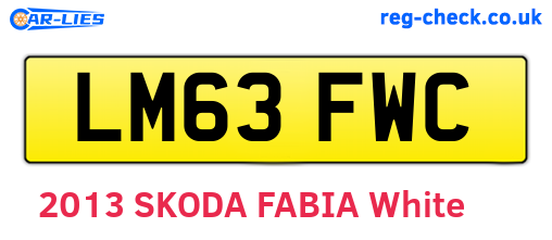 LM63FWC are the vehicle registration plates.