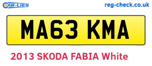 MA63KMA are the vehicle registration plates.