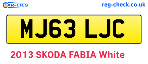 MJ63LJC are the vehicle registration plates.