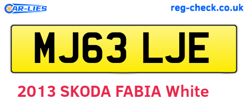 MJ63LJE are the vehicle registration plates.