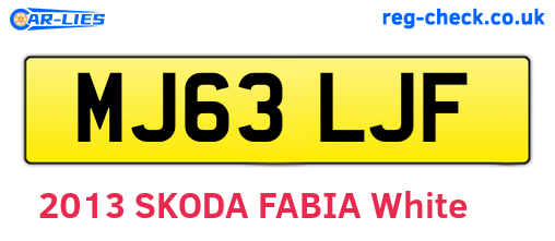 MJ63LJF are the vehicle registration plates.