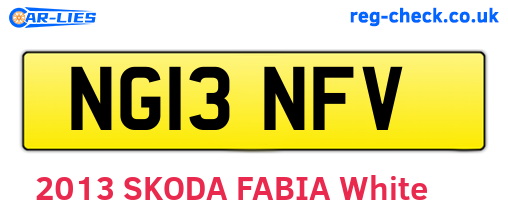 NG13NFV are the vehicle registration plates.