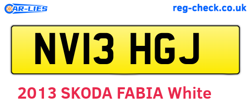 NV13HGJ are the vehicle registration plates.