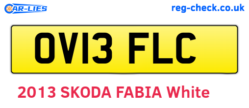OV13FLC are the vehicle registration plates.