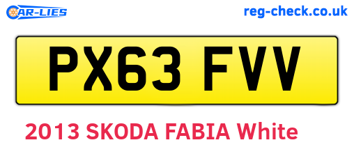 PX63FVV are the vehicle registration plates.
