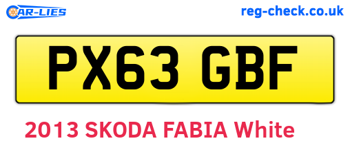 PX63GBF are the vehicle registration plates.