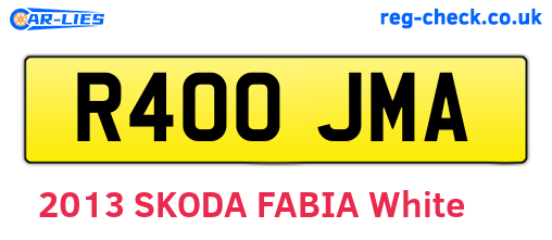 R400JMA are the vehicle registration plates.