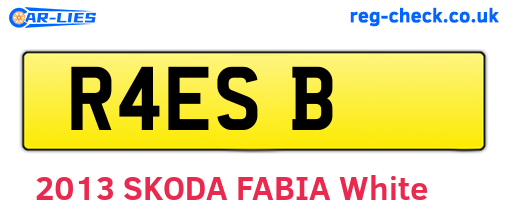 R4ESB are the vehicle registration plates.