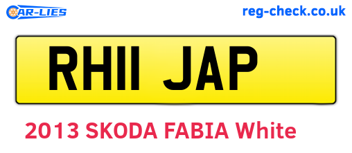 RH11JAP are the vehicle registration plates.