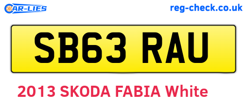 SB63RAU are the vehicle registration plates.