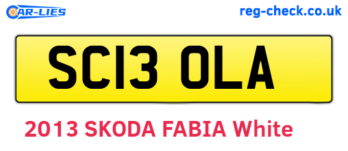 SC13OLA are the vehicle registration plates.