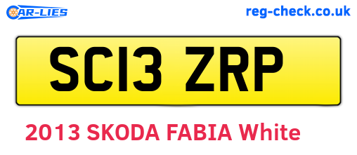 SC13ZRP are the vehicle registration plates.