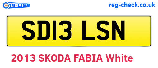 SD13LSN are the vehicle registration plates.