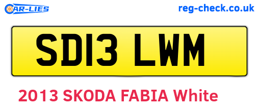 SD13LWM are the vehicle registration plates.