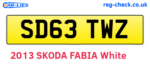 SD63TWZ are the vehicle registration plates.