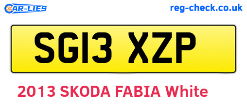 SG13XZP are the vehicle registration plates.