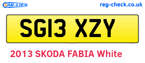 SG13XZY are the vehicle registration plates.