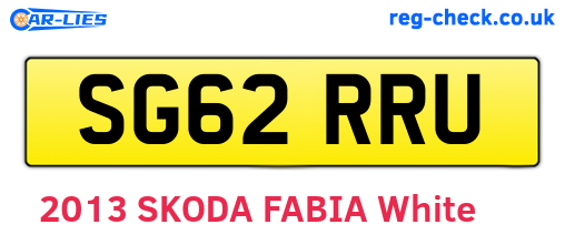 SG62RRU are the vehicle registration plates.