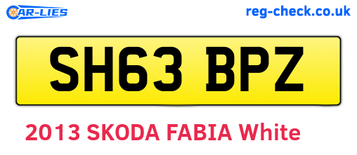 SH63BPZ are the vehicle registration plates.