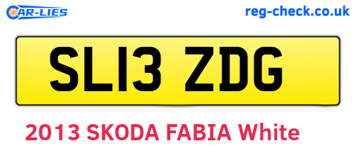 SL13ZDG are the vehicle registration plates.