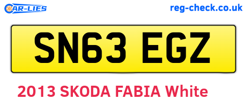 SN63EGZ are the vehicle registration plates.