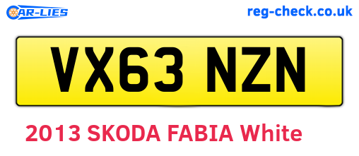 VX63NZN are the vehicle registration plates.