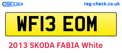 WF13EOM are the vehicle registration plates.