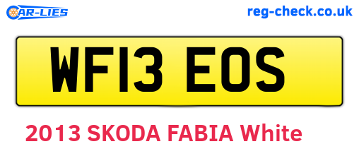 WF13EOS are the vehicle registration plates.