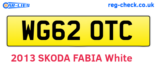 WG62OTC are the vehicle registration plates.