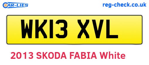 WK13XVL are the vehicle registration plates.