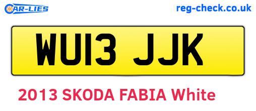 WU13JJK are the vehicle registration plates.
