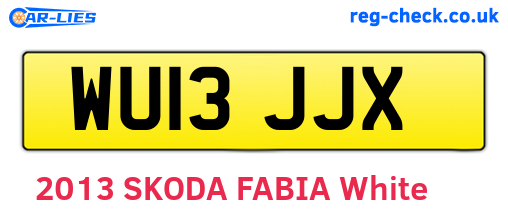 WU13JJX are the vehicle registration plates.