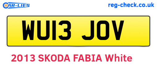 WU13JOV are the vehicle registration plates.