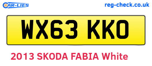WX63KKO are the vehicle registration plates.